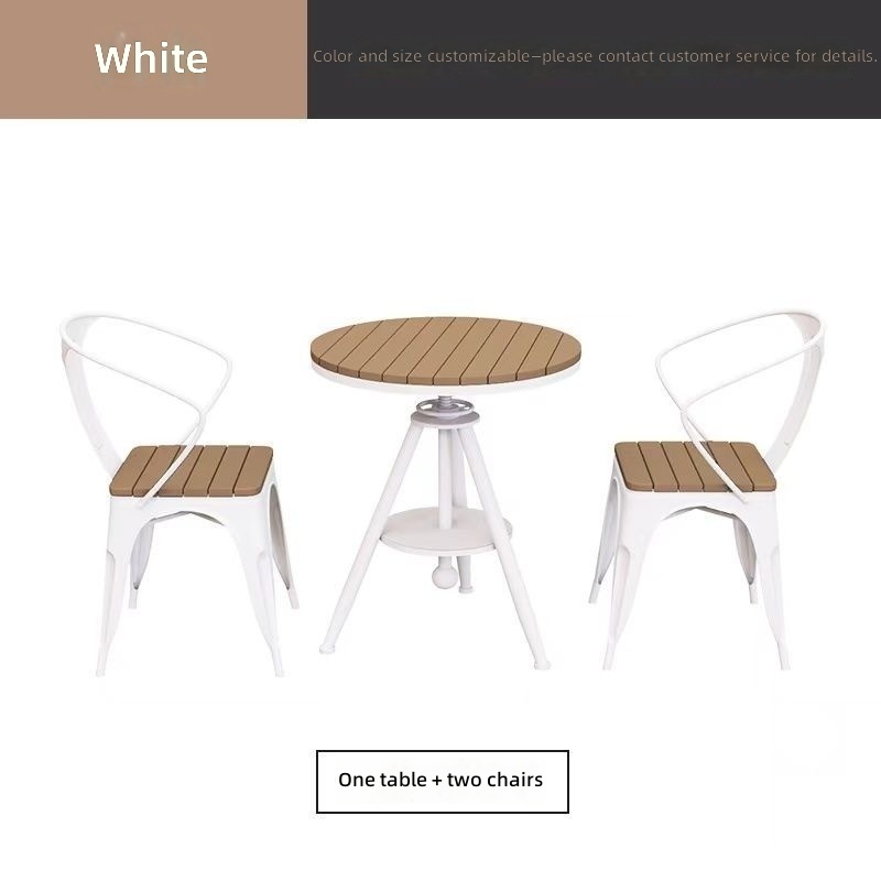 One table and two chairs-white