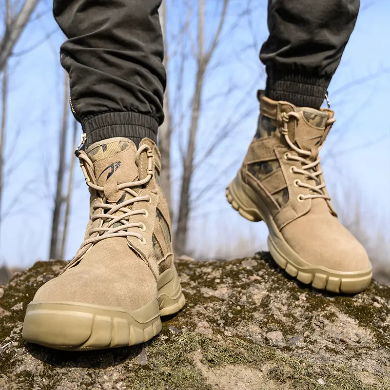 Bottes pour hommes accessoires de chasse travail avec satisfaction embout en acier chaussures de protection des pieds chaussures d'exploration de trekking en plein air
