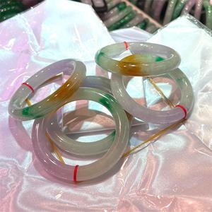 天然三色翡翠バングル丸型翡翠ブレスレットミャンマー本物証明書付き - Product Image 4