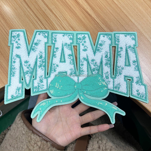 Tùy chỉnh Mama lớn thêu các bản vá lỗi sequin các bản vá lỗi sắt trên Chenille Áo sơ mi các bản vá lỗi truyền nhiệt - Product Image 1