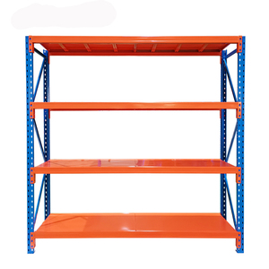 Yüksek kaliteli 4 katmanlı hafif hizmet Longspan Metal depo rafı dayanıklı endüstriyel depolama raf fabrikasının orta depolama çözümü - Product Image 1