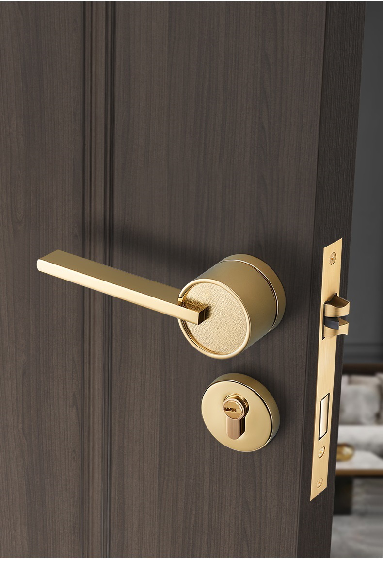 Professional Quality Leather Zinc Door Handle Luxury Lock Door Handle Indoor