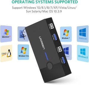 UGREEN USBKVMスイッチボックス2ポートVGAビデオ共有アダプター2in1出力手動スイッチャー高解像度出力 - Product Image 3
