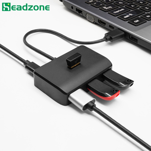 Masaüstü Laptop için Headzone USB 3.0 Hub kare tasarım çok Port genişletici güç adaptörü USB C arayüzü veri Splitter yatak odası - Product Image 3