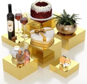 Modern Acrylic Buffet Food Dessert Stand Nesting <strong>Cube</strong> Risers 4mm Recyclable Foldable for Wedding Parties Catering <strong>Display</strong>