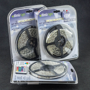 מכירה לוהטת באמזון עיצוב הבית smd 5050 שלפוחית אריזה 5 מטר ערכת 12v/24v <span class=keywords><strong>led</strong></span> רצועת אורות עם כוח