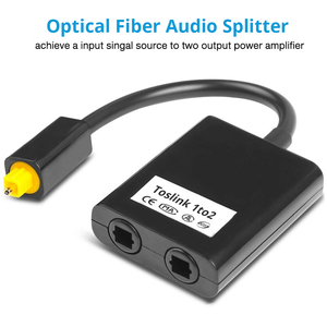 Toslink Digital Optical Fiber <strong>Audio</strong> <strong>1</strong> to 2 Way <strong>Audio</strong> <strong>Splitter</strong> Hub <strong>1</strong> <strong>Input</strong> 2 <strong>Output</strong> SPDIF Optical <strong>Splitter</strong> Cable Adapter - Product Image 5