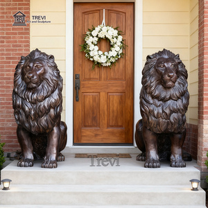 Trevi Bán Buôn Cuộc Sống Kích Thước Đúc Bronze Sư Tử Bức Tượng Điêu Khắc Cho Cửa Trước Trang Trí - Product Image 1