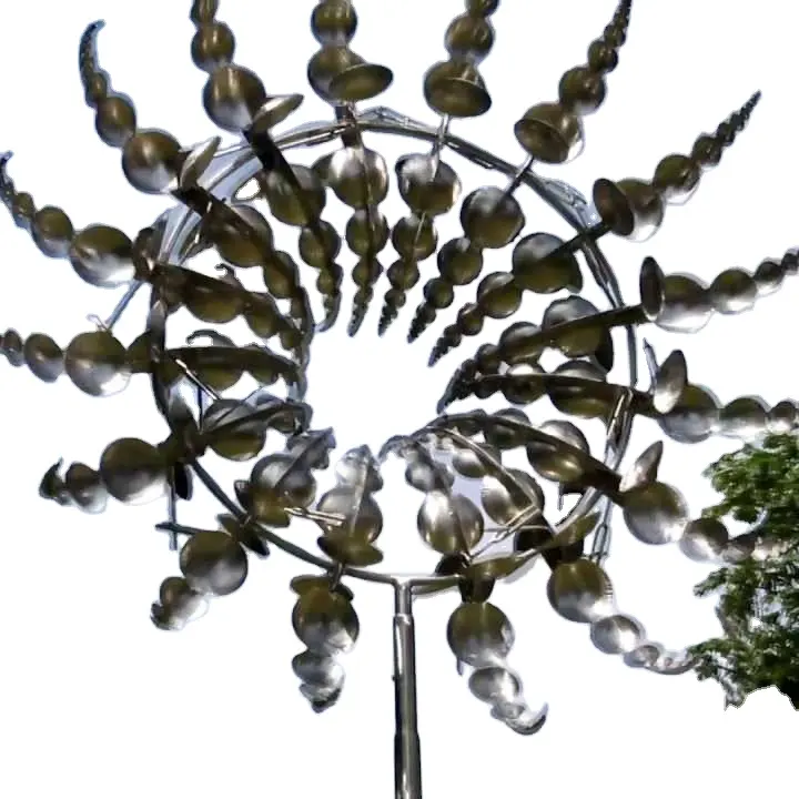 Venta al por mayor de metal viento spinners escultura cinética viento spinner para uso al aire libre