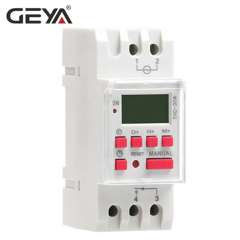 GEYA THC-30A Électronique Minuterie Hebdomadaire 24 Heures 220v 230v Programmable Numérique Fournisseurs Max 30A Minuterie DC