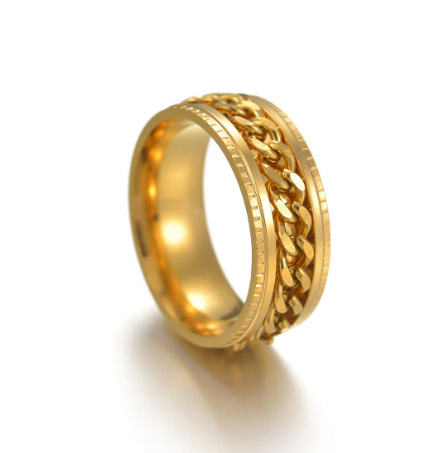 Anillo dorado-cadena dorada