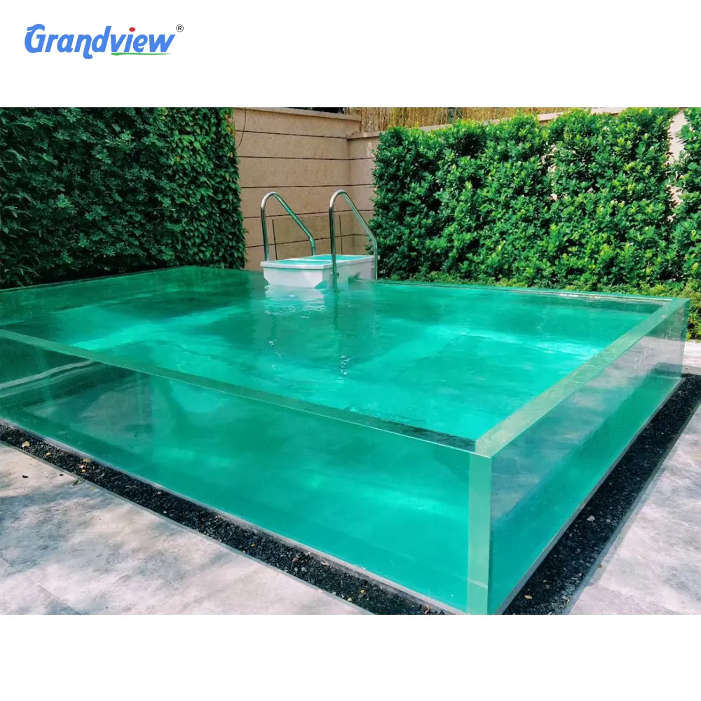 Painéis acrílicos de vidro transparente para piscinas