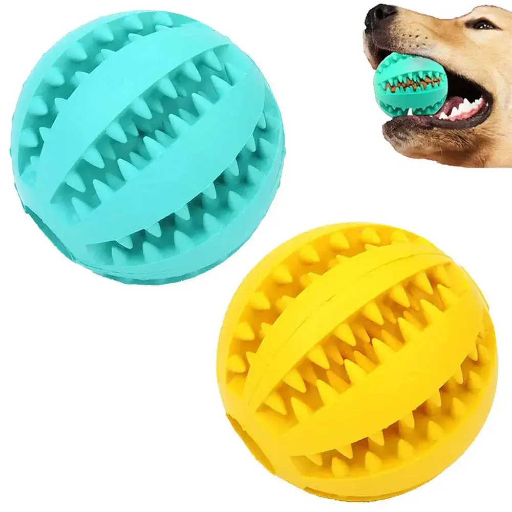 Wholesale Pet Interactive Food Partition Cleaner Teeth Non-toxic And Odorless Molar Rubber Dog Chew Toy Ball