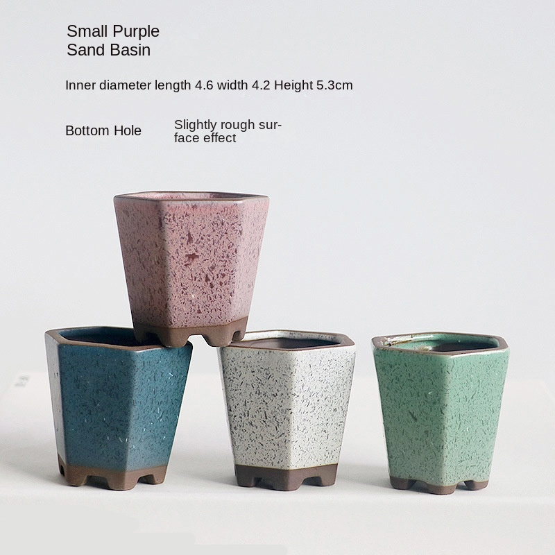 003 Petit bassin hexagonal haut en sable violet 1