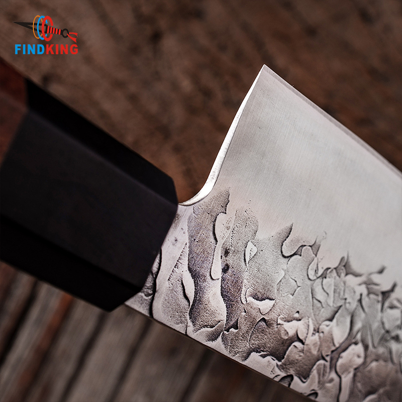 Handmade Forged Stainless Carbon Steel Cooking Chef Knife 8 Inch Nakiri Knife 2 pcs Japanese Octagonal Handle Kitchen Knife