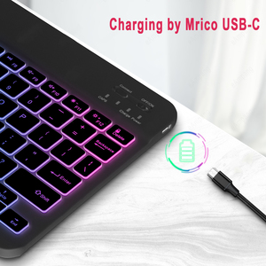 Teclado de tableta inalámbrico Magic BT retroiluminado RGB colorido portátil para computadora portátil iPad teclados multilingües personalizados - Product Image 6