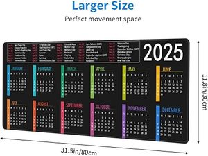 <span class=keywords><strong>2025</strong></span> Calendário mouse Pad XL mais longa mesa pad antiderrapante base de borracha costurada borda Gaming computador <span class=keywords><strong>desktop</strong></span> grande mouse pad