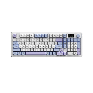 Teclado mecánico inalámbrico para juegos, interruptores de teclado de dientes azules Rgb intercambiables en caliente, recargables con perillas multifunción - Product Image 1