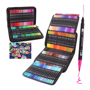 พรีเมี่ยม 12-120 สีน้ําแบบ Dual ปลายแปรงปากกามืออาบน้ําชุดปากกานุ่มที่กําหนดเองเคล็ดลับการวาดภาพปากกามือ - Product Image 1