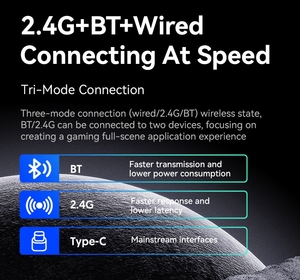 เมาส์ไร้สาย RGB โหมดโจมตี X1ฉลาม Tri-Mode PAW3395เมาส์เล่นเกมมืออาชีพพร้อมฐานชาร์จทัชแพด - Product Image 5
