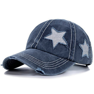 QS Retro Washed Hole Five-pointed Star Ponytail Trend Casual Baseball <strong>Cap</strong> for Men Women - Product Image 5