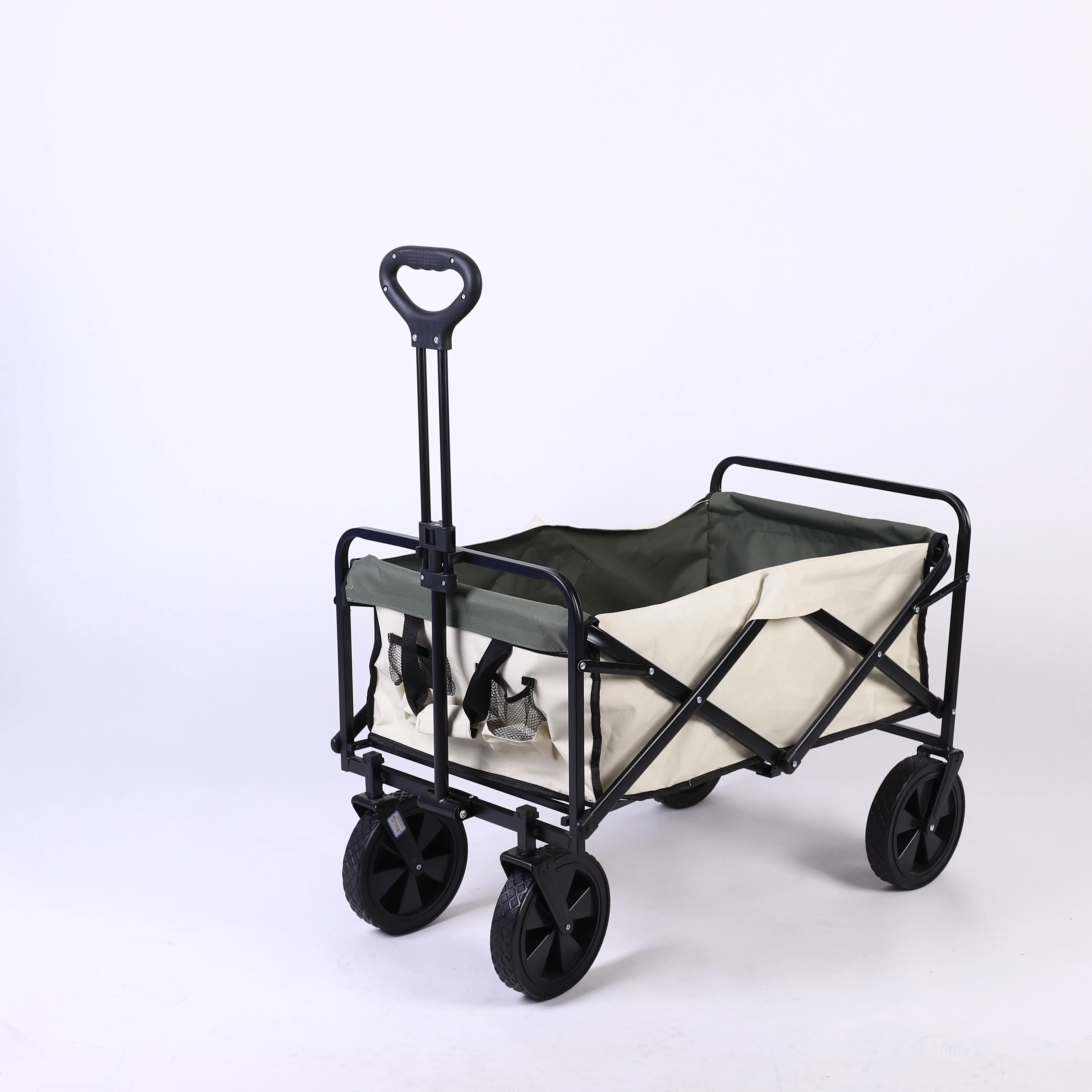 Noir blanc réglable robuste pliable pliant utilitaire voiture Wagon de Camping en plein air chariot plage pique-nique pliable Camping Wagon