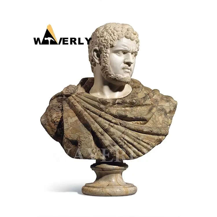 Figura personalizzata all'ingrosso uomo busto statue pietra naturale a grandezza naturale in marmo romano uomo scultura greca busto
