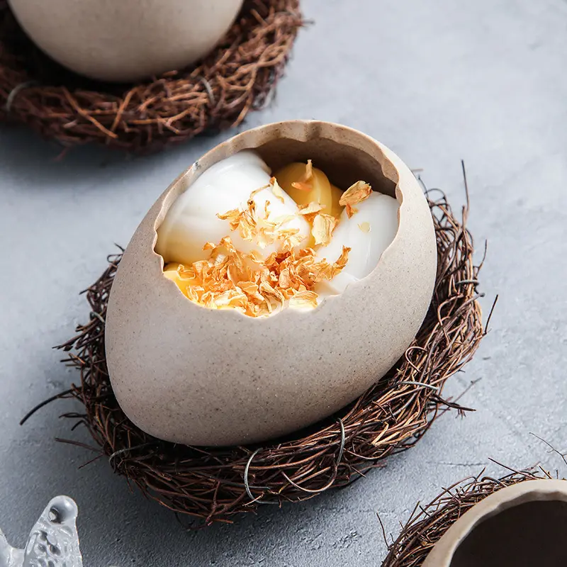 Cuenco de cáscara de huevo de Nido de Pájaro creativo, cuenco de fideos de cerámica, cuenco de postre, comedor, cocina, accesorios decorativos, vajilla
