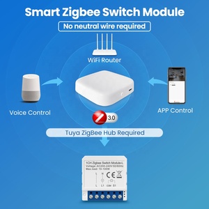 Módulo de interruptor inteligente SLS Zigbee 1 Gang Tuya 10A Relé Control remoto inalámbrico Sin cable neutro Compatible con Google Home Alexa - Product Image 3