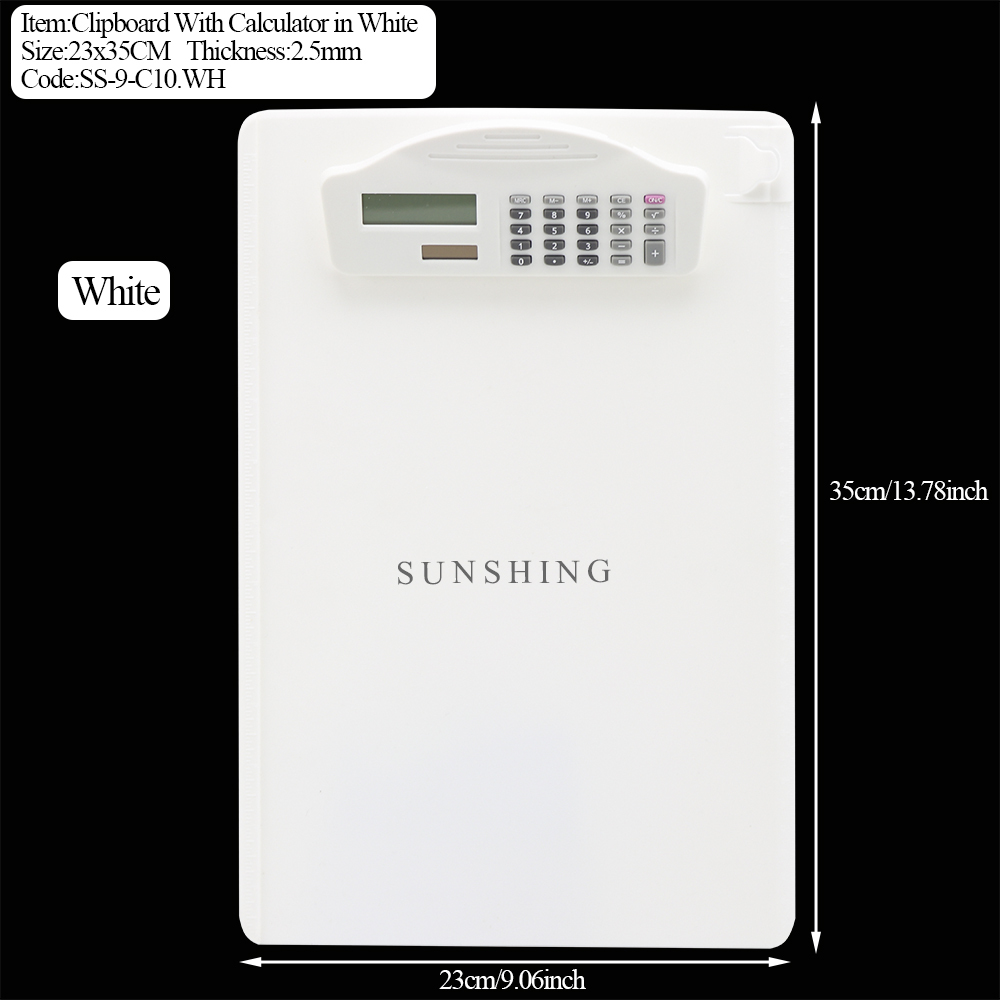C10:Clipboard With Calculator White
