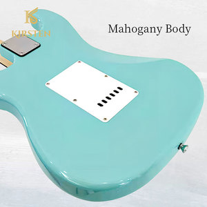 Cao cấp 39 inch màu xanh bạc hà rắn gỗ gụ cơ thể Maple cổ gỗ hồng mộc Fingerboard 6-Strings bóng kết thúc guitar điện - Product Image 5