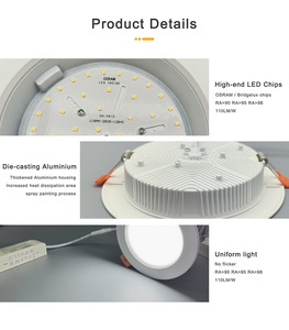 Led gömme led downlight yüksek kalite proje tavan downlight 15w kısılabilir cct değişim aşağı ışık 5 yıl garanti - Product Image 3
