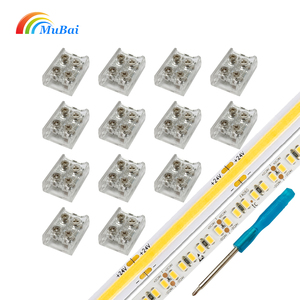Lehimsiz LED bant ışık bağlantı bandı bant vidalı Terminal bloğu konnektörü 2 Pin LED konektörler şerit ışıklar 10 mm - Product Image 1