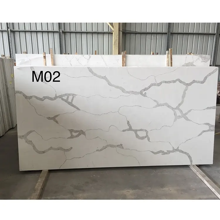 Hot Sale Polished Artificial White Quartz Stone Slab WorktopsためKitchen Countertops
