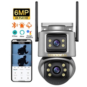 6mp наружная Водонепроницаемая Wi-Fi камера с двойным объективом Ptz Ip-камера Cctv система безопасности сетевая камера беспроводная 4K - Product Image 1