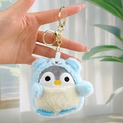 Pingouin travesti bleu + boucle dorée