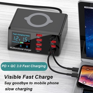 EONLINE 100W <strong>Multi</strong> USB Phone Charger Type C <strong>Adapter</strong> for Phone Samsung Fast Wireless Chargers LED USB C Charger Multiple - Product Image 2