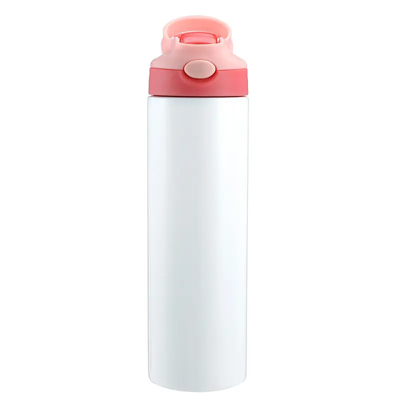 New Stainless Steel Kids Tumbler Sublimation Baby Blank Water Bottle with Cartoon Handgrip Straw Designed for Children