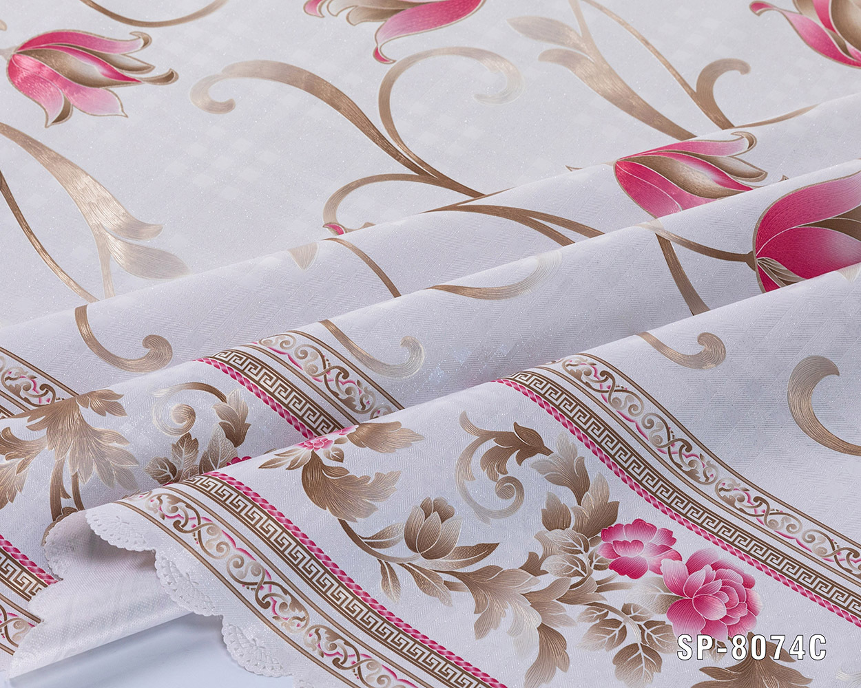 IUIU L-Metallic Embossing Home Dinning White PVC Tablecloth
