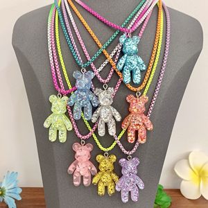 BD-B3355 Beautiful Enamel <strong>Chain</strong> in Multi-color and Colorful Bear Pendant for Party and <strong>Usual</strong> Life