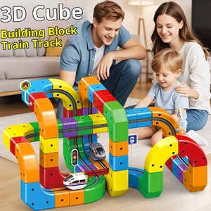 2026 Tàu từ tính tốc độ cao đường sắt Cube trẻ em giáo dục điện tự làm đồ chơi 40 mảnh ABS nhự<span class=keywords><strong>a</strong></span> lắp ráp xây dựng 1:32 - Product Image 2