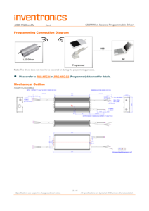 Inventronics светодиодный драйвер 1200 Вт неизолированный программируемый драйвер NSM-1K2S350MG постоянного тока IP66/IP67 Номинальный светодиодный драйвер - Product Image 5