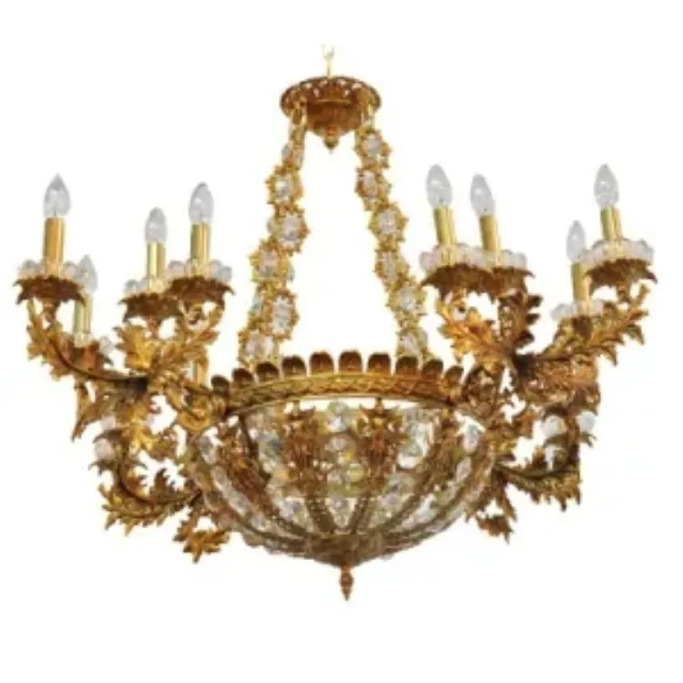 Todo o Cobre Pingente Sala Lâmpada Do Teto do Candelabro de Cristal moderno Luzes Da Vela Clássica decoração estilo Grego