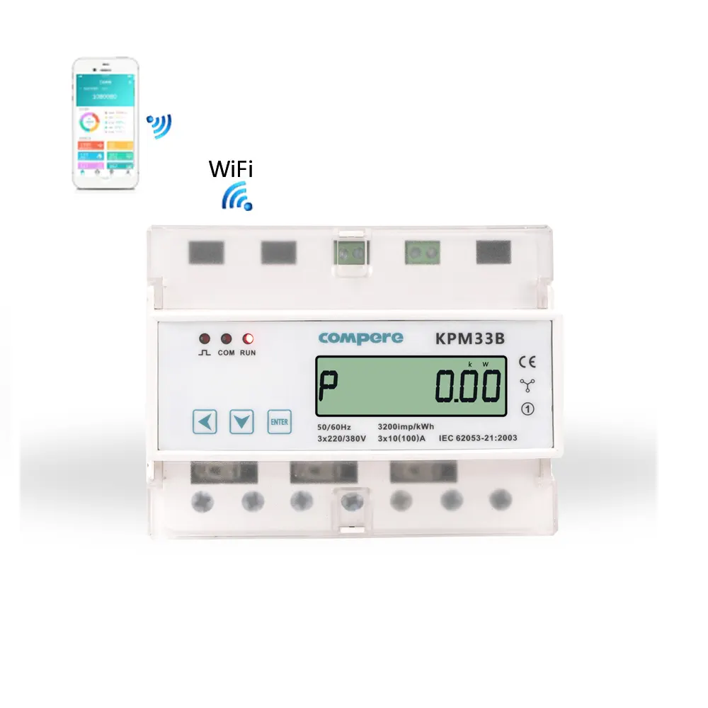 Compteur d'énergie WIFI Compteur d'électricité prépayé intelligent basé sur IOT Compteur d'énergie triphasé Modbus RS485