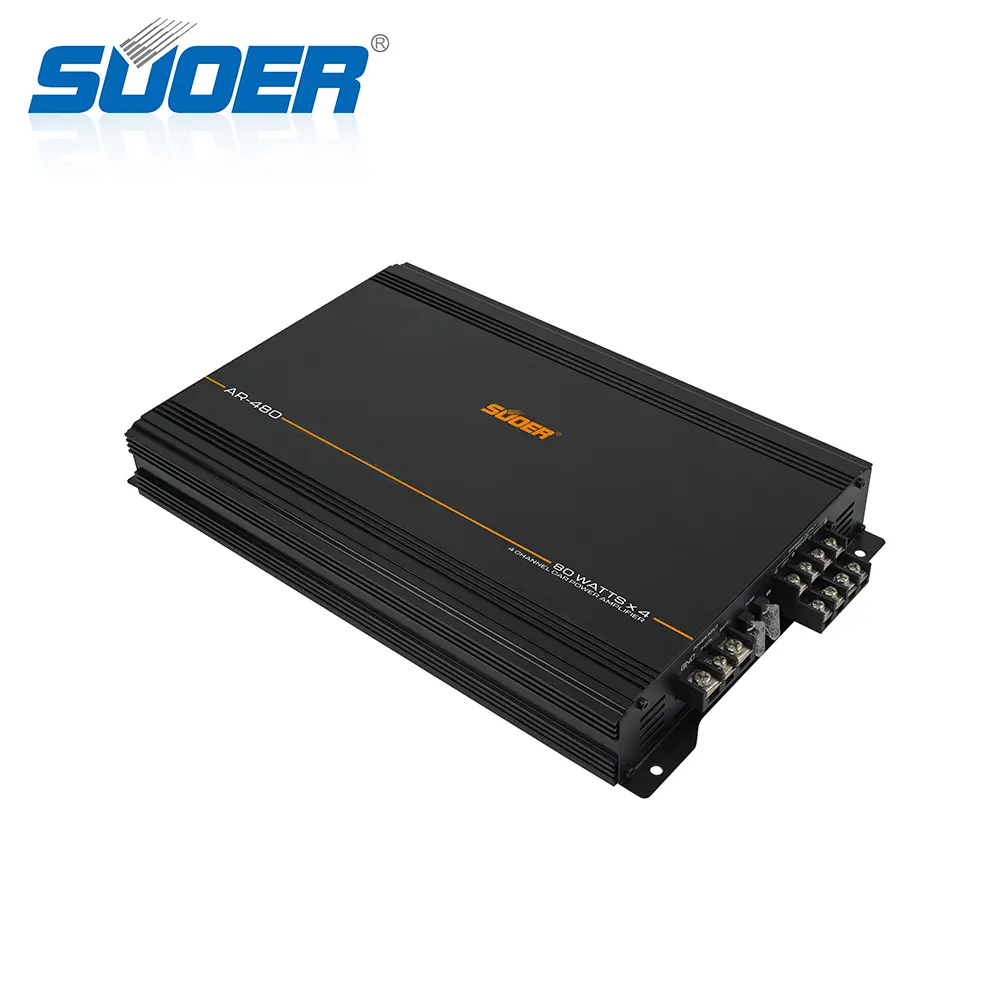 Suoer AR-480 बिग सेल क्लास AB 4 चैनल 1000W पावर ऑडियो कार एम्पलीफायर