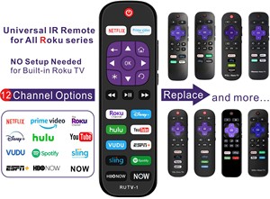 Tüm Roku TV markaları için yedek uzaktan kumanda [Hisense/TCL/Sharp/Insignia/ONN/Sanyo/LG/Hitachi/Element] 12 kısayol tuşu ile - Product Image 4