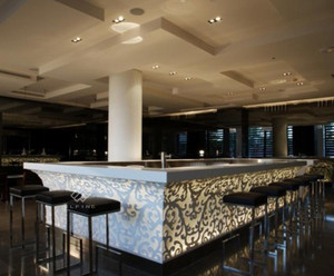 Batı tarzı restoran bar tasarımları katı yüzey işıklı led çubuk sayacı - Product Image 6