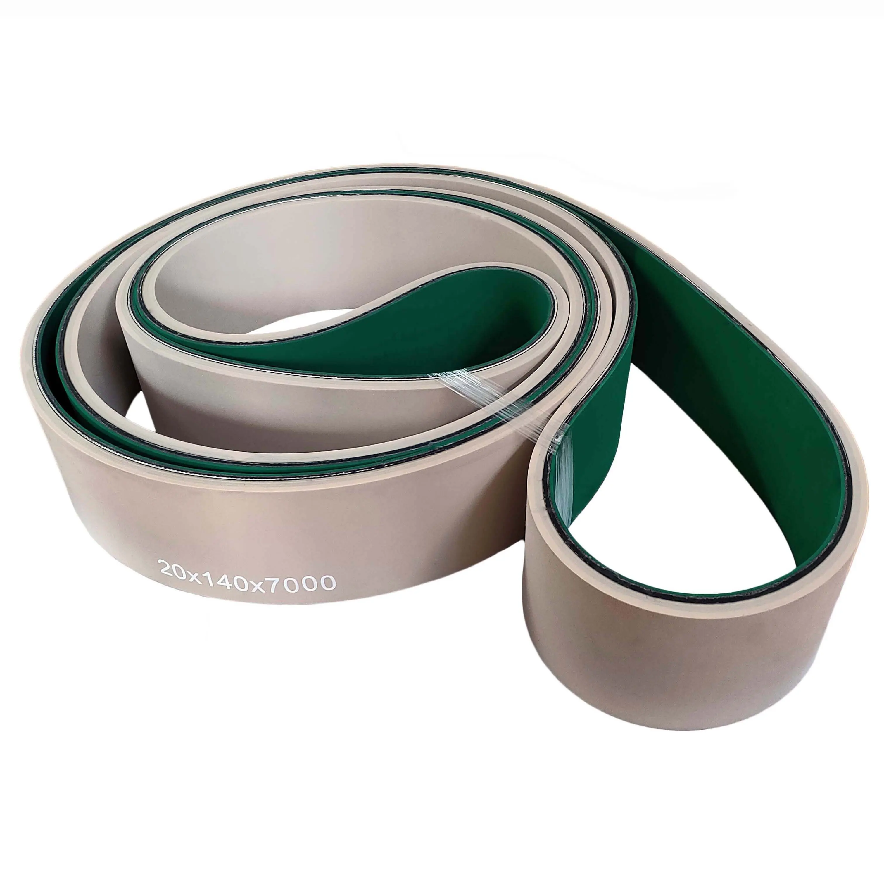 High-Wear-Resistant Branco e Verde Rubber Transmissão Belt Flat Puxando Belt para Cabo Elétrico