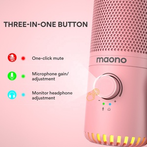 Maono ultima programmazione microfoni da gioco USB controllo EQ Microfono condensatore per microfoni da gioco con manopola 3 in 1 RGB PS4