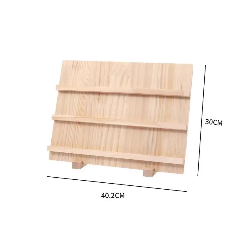 Three-tiered wooden display stand (7cm spacing)